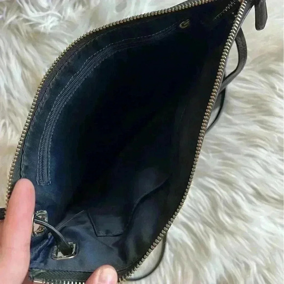 Coach Black Leather Crossbody Bag, Adjustable Strap, Zipper Pebbled Leather - Picture 9 of 13